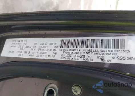 2015 Ram 1500 Big Horn z USA, uszkodzony, nr VIN 1C6RR7LT7FS775623